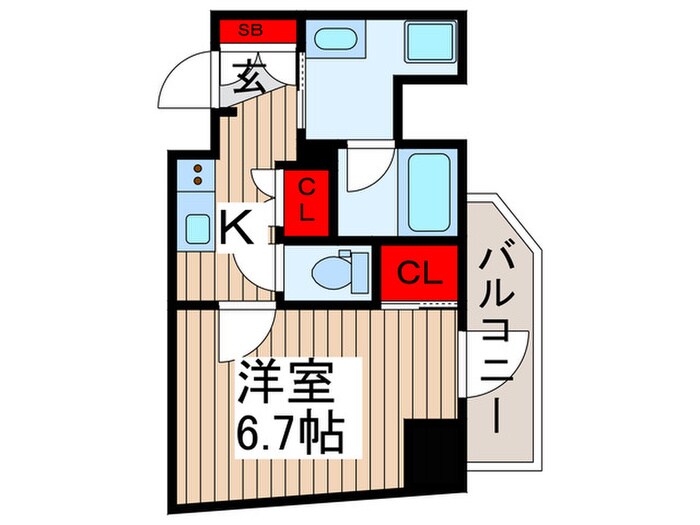 ﾊｰﾓﾆｰﾚｼﾞﾃﾞﾝｽ東京ｲｰｽﾄｺｱ♯004　の物件間取画像