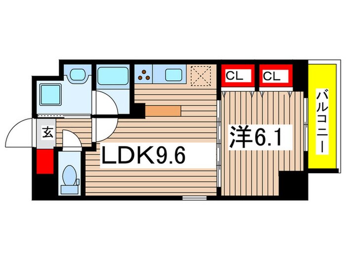 プレール・ドゥーク菊川(201)の物件間取画像