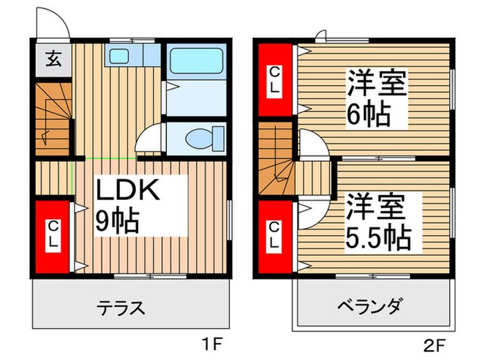 メゾンハイブリッジ（ﾃﾗｽﾊｳｽ）の物件間取画像