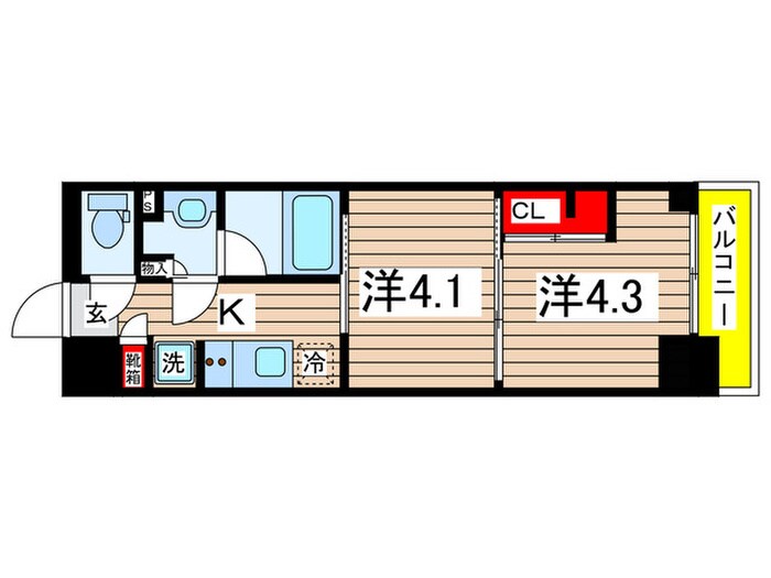 ｶﾞｰﾗ･ﾌﾟﾚｼｬｽ新小岩（303）の物件間取画像