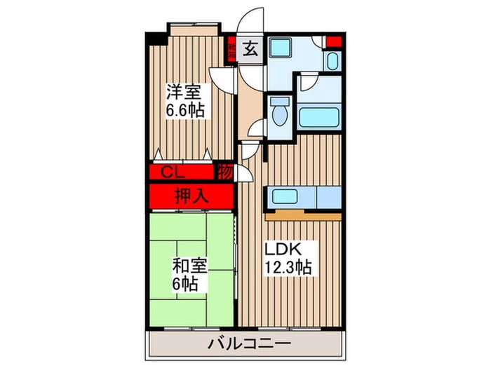 キングホームズ１番館B号棟の物件間取画像