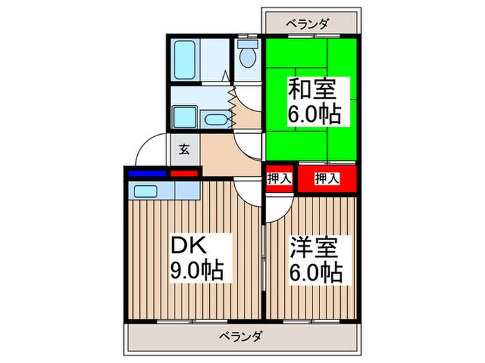 グリーンハイツ御庵2の物件間取画像