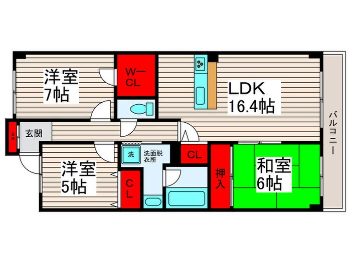 ﾗｲｵﾝｽﾞﾀﾜｰ竹ノ塚ｶﾞｰﾃﾞﾝ(1407)の物件間取画像