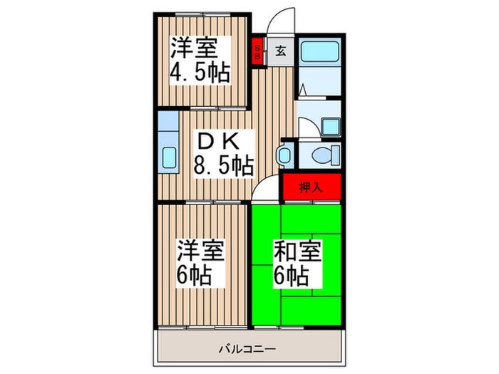 ぐらんどりぶ二番館の物件間取画像