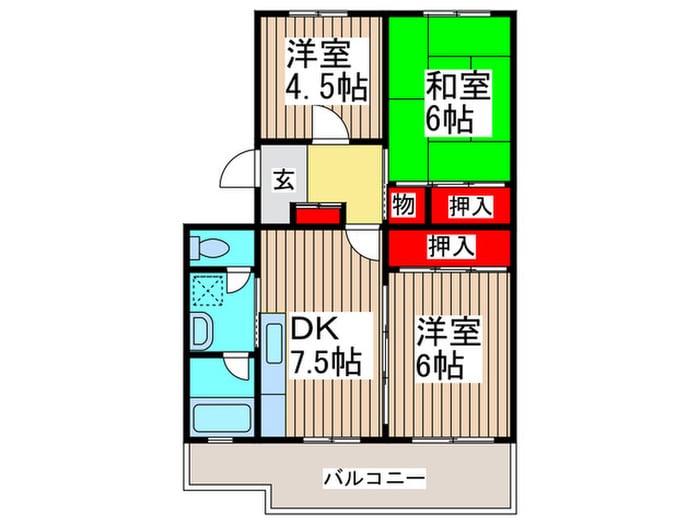 鷲崎ハイツの物件間取画像