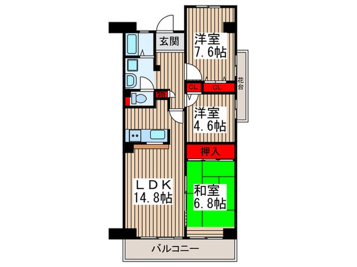 コ－ポレ－ト浦和中島１号棟の物件間取画像