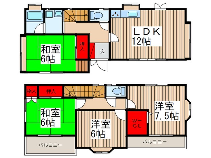 島町貸家の物件間取画像