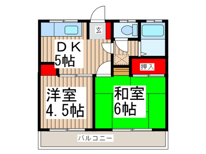 平和荘２の物件間取画像