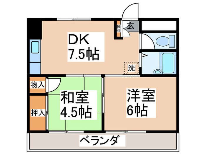 ヒルズ梅野の物件間取画像