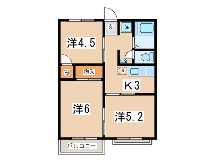 コ－ポホ－クスＢ棟の物件間取画像