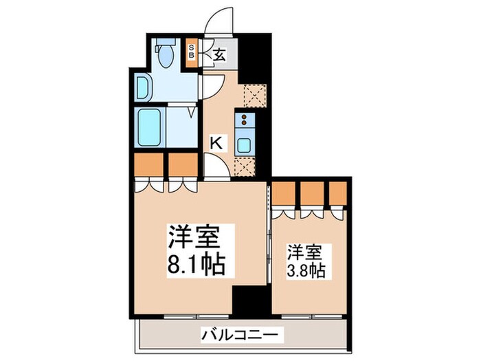 パ－クキュ－ブ四谷三丁目の物件間取画像