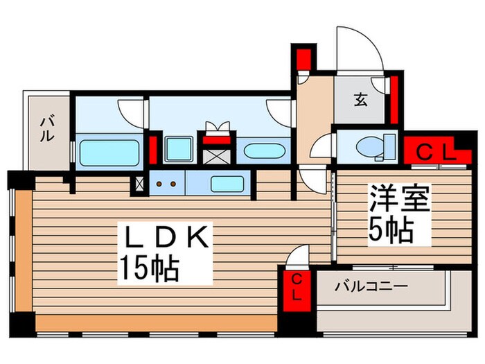 ﾊﾟｰｸｱｸｼｽ月島ﾏﾁｭｱｽﾀｲﾙ(5階)の物件間取画像