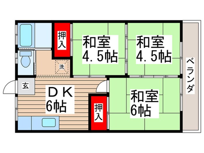 横須賀ハイツの物件間取画像