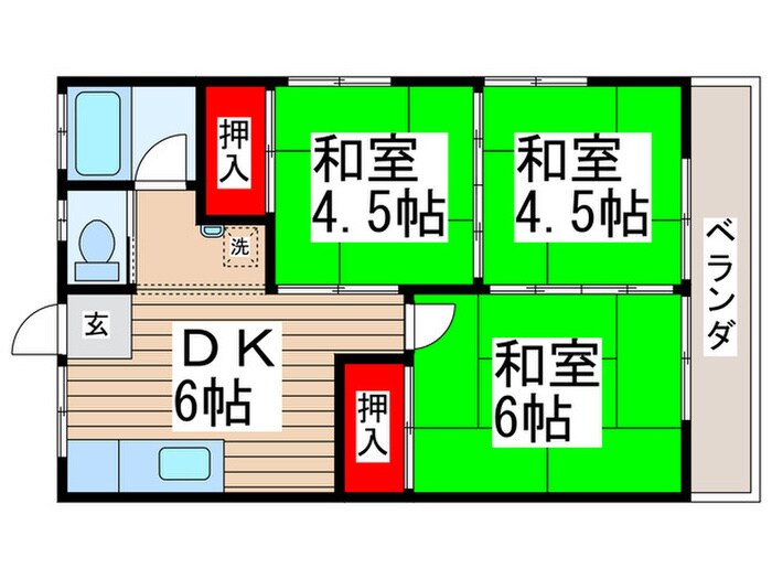 横須賀ハイツの物件間取画像