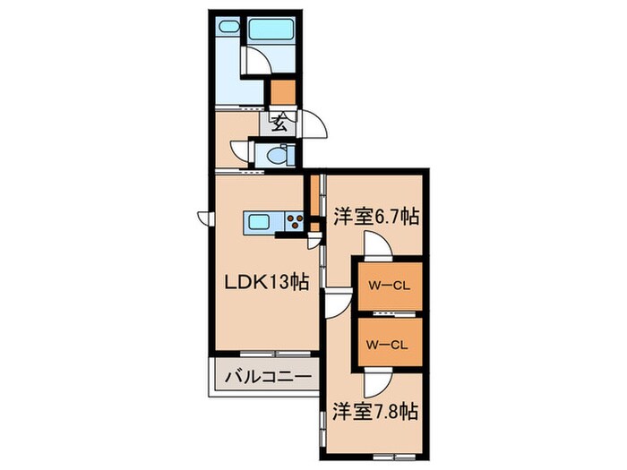 イーズ若松町の物件間取画像