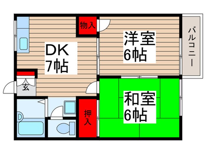 ビーカーサモトヤワタリボーンの物件間取画像