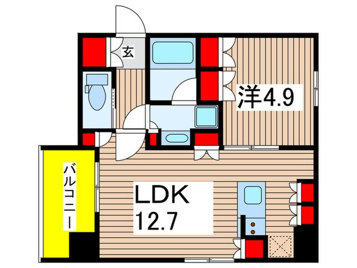 シーズンフラッツ菊川WESTの物件間取画像