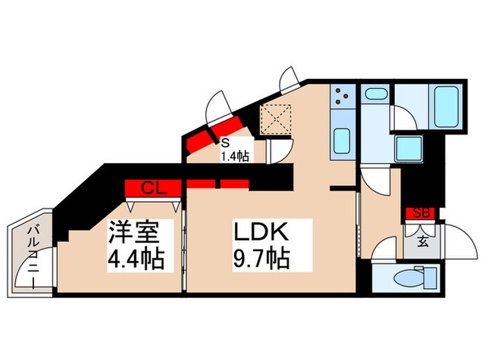 S-RESIDENCE浅草Fioreの物件間取画像