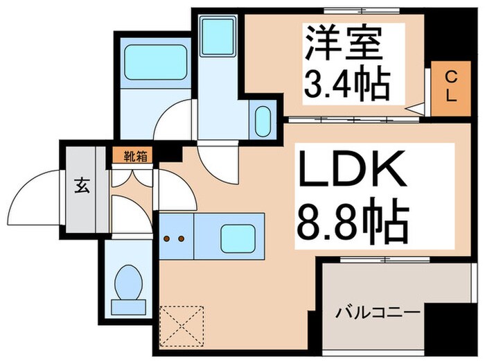 ﾌﾟﾛｽﾀｲﾙｳｪﾙｽ浅草ｱｲﾙ(503)の物件間取画像