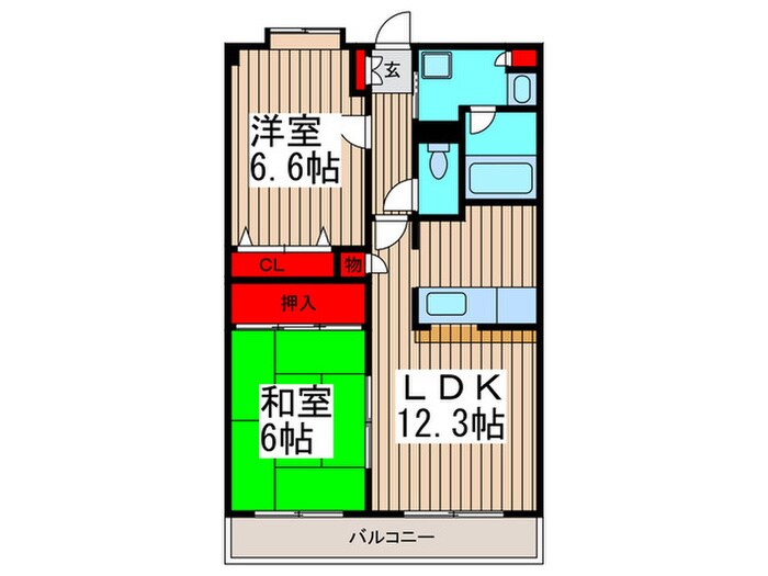 ク－ルヴェ－ル３番館Ａ棟の物件間取画像