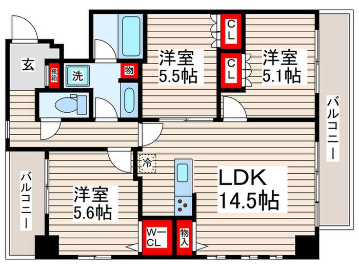 サンジョイアゼロの物件間取画像