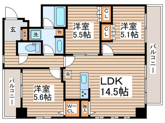 サンジョイアゼロの物件間取画像