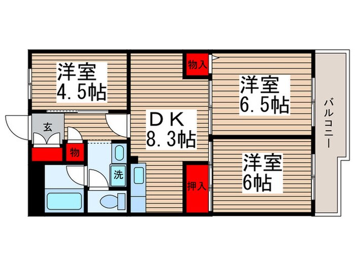 パ－クサイドマンションの物件間取画像