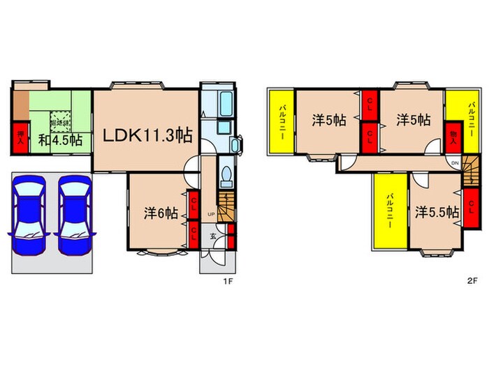 西生田５丁目貸家の物件間取画像
