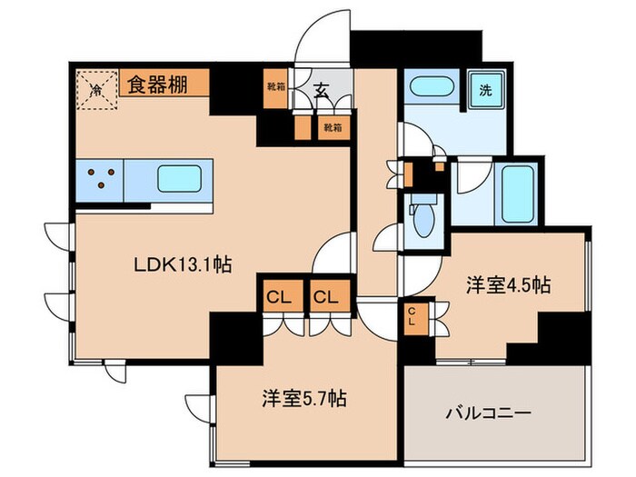 ﾌﾞﾗﾝｽﾞ文京小石川ﾊﾟｰｸﾌﾛﾝﾄ(601)の物件間取画像