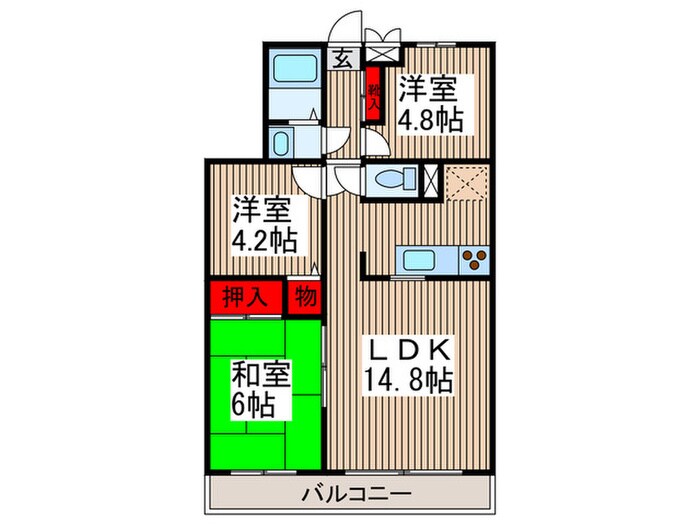 コスモ浦和中島の物件間取画像