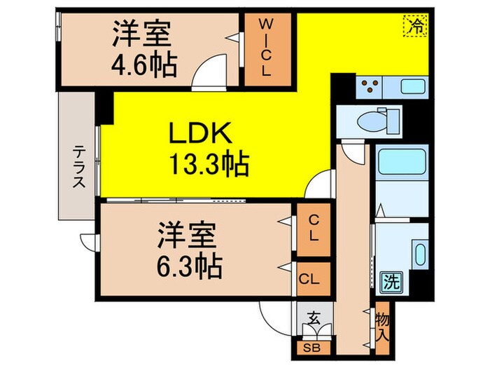 セレスティア西台Bの物件間取画像