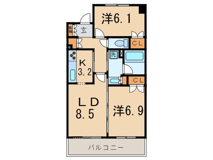 レジディア世田谷弦巻の物件間取画像