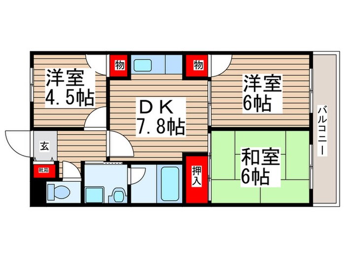 フラッツ宝の物件間取画像