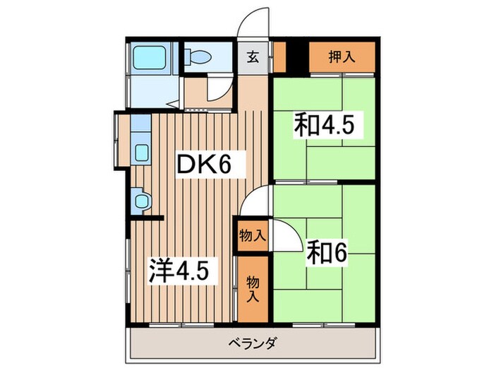 相武ハイツＢの物件間取画像