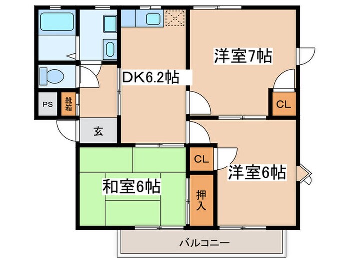 カインド不二　Ｎｏ３の物件間取画像