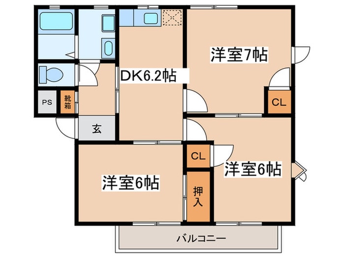 カインド不二　Ｎｏ３の物件間取画像