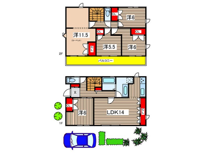 蔵波台四丁目戸建の物件間取画像