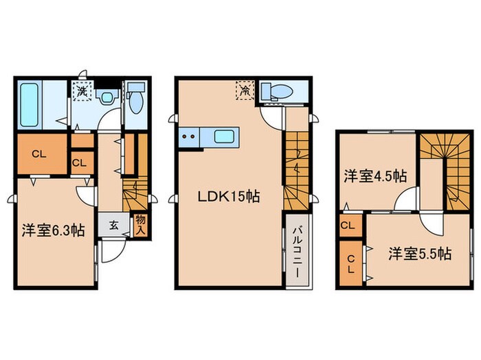 仮）港北区綱島東5丁目計画B棟の物件間取画像