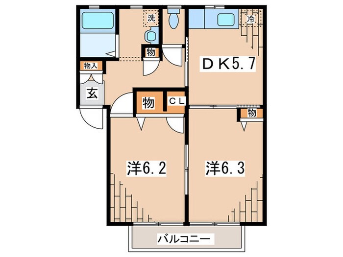 メゾンベ－ル相模原Ａの物件間取画像