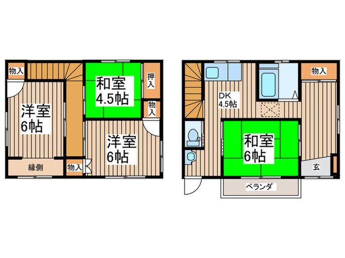 朝比奈方貸家の物件間取画像