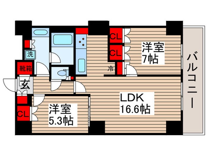 パ－クアクシス豊洲の物件間取画像