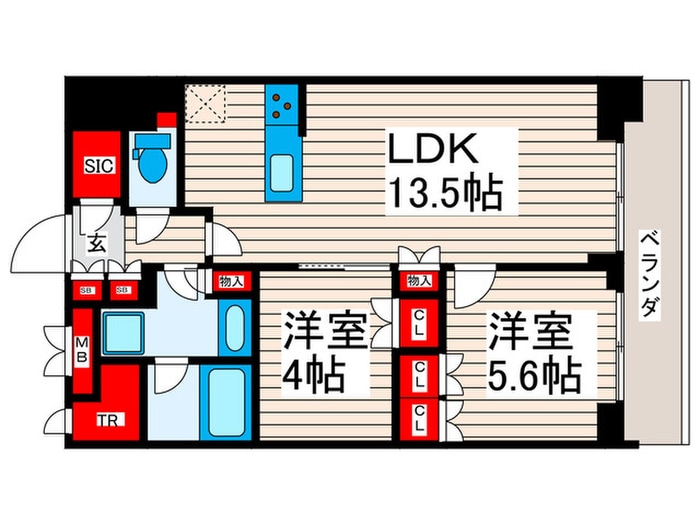 クレストコート町屋の物件間取画像