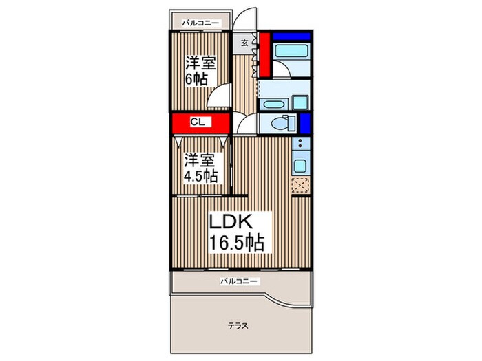みどり野マンションＤ（104）の物件間取画像