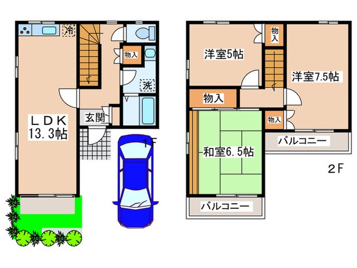 ブリージングタウン百草園Ｊ3の物件間取画像