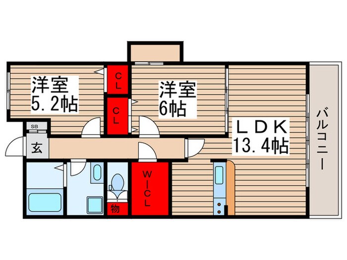 シャルマンフラットリバ－Ⅱの物件間取画像