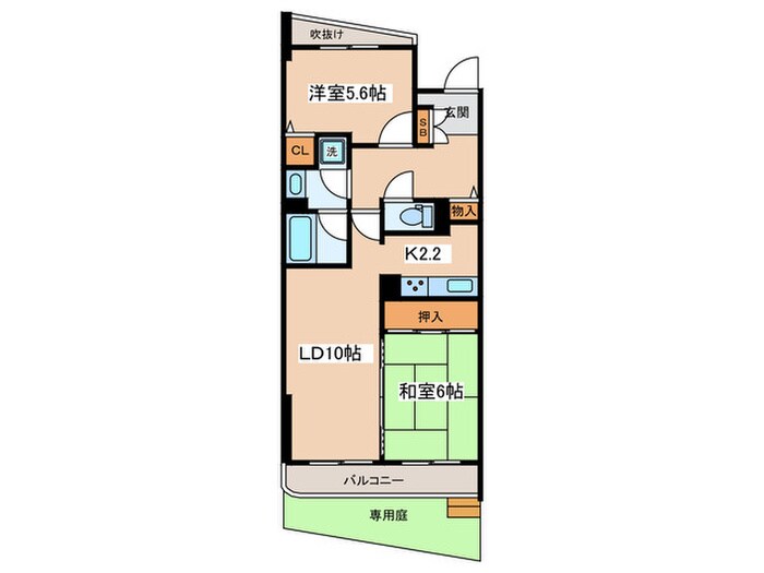 ﾗｲｵﾝｽﾞｶﾞ-ﾃﾞﾝ調布第2（107）の物件間取画像