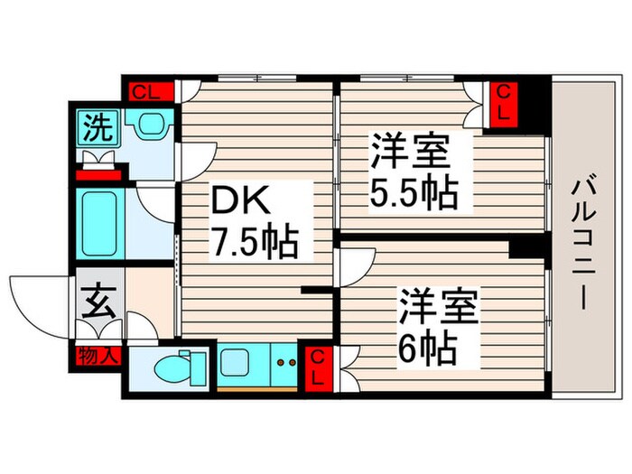 ルーブル西新井(401)の物件間取画像