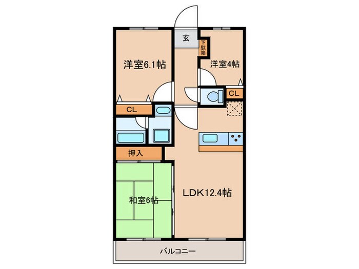 クレッセント等々力緑地(306)の物件間取画像