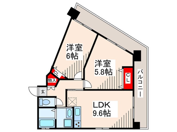 クリアウエストの物件間取画像