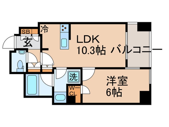 ｵｰﾌﾟﾝﾚｼﾞﾃﾞﾝｼｱ銀座築地(802)の物件間取画像